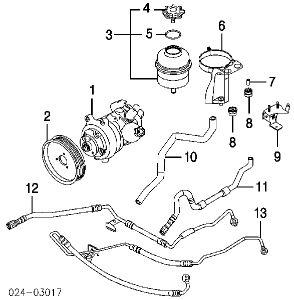 Mangueira da Direção hidrâulica assistida de pressão baixa, desde a cremalheira (do mecanismo) até o radiador para BMW 5 (E61)