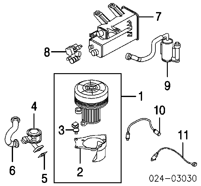 Válvula de fornecimento de ar secundário para BMW 5 (E60)