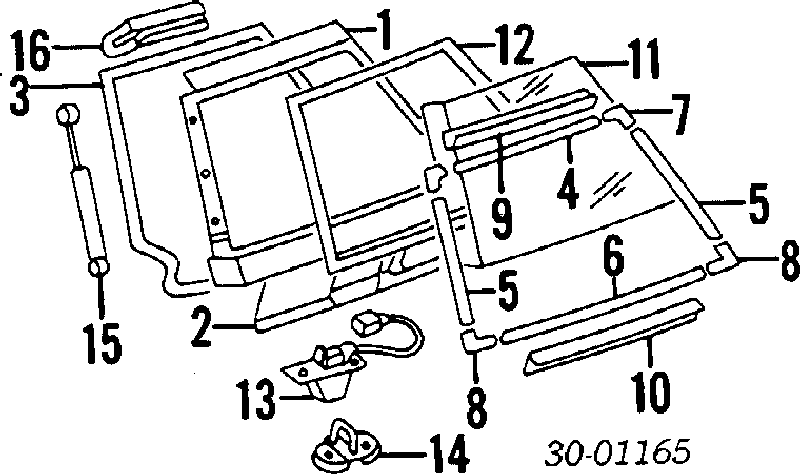 Amortecedor de tampa de porta-malas (de 3ª/5ª porta traseira) para Nissan Sunny (B12)