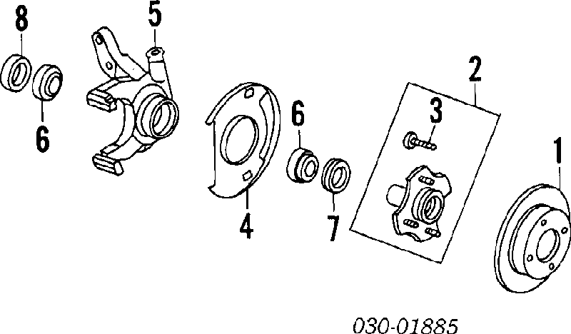 F00127350 Mazda rolamento de cubo dianteiro