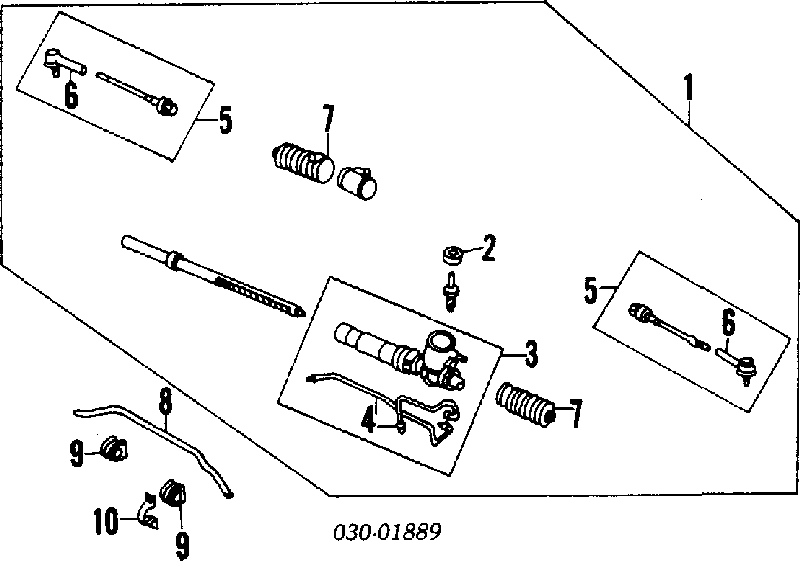 Bota de proteção do mecanismo de direção (de cremalheira) para Nissan Prairie (M10)