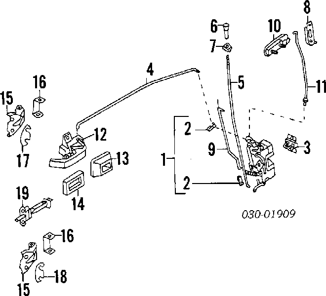 Петля двери передней правой на Nissan Micra K10