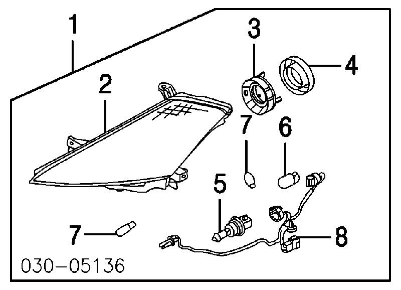 Права блок фара 26010CA125 NISSAN