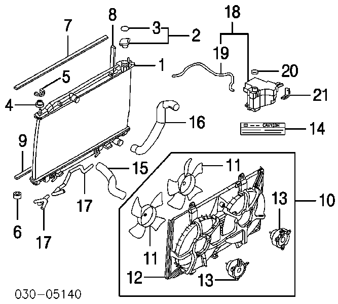 Difusor do radiador de esfriamento para Nissan Murano (Z50)