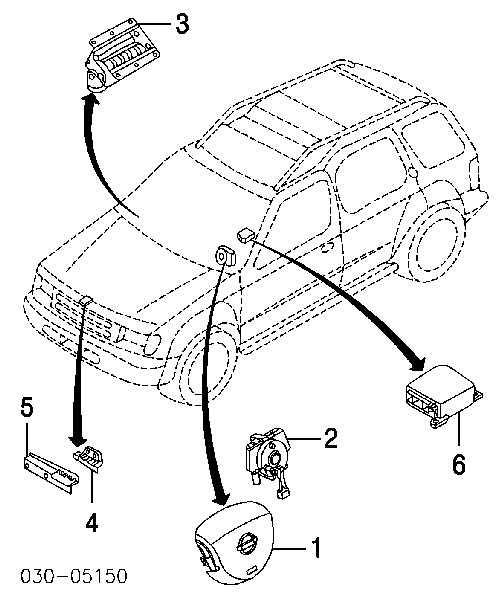 K851MCA002 Nissan cinto de segurança (airbag de condutor)
