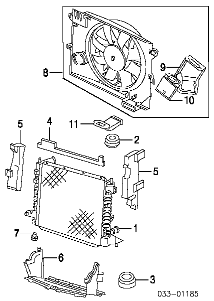 XR8002935 Jaguar radiador de esfriamento de motor