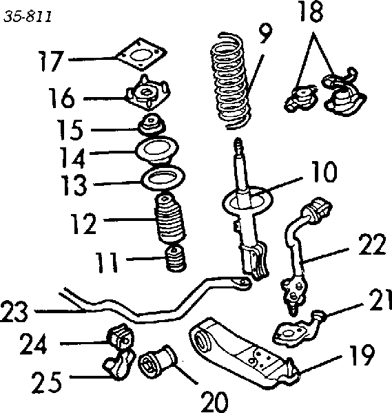 Rolamento de suporte do amortecedor dianteiro para Mazda 929 (HC)