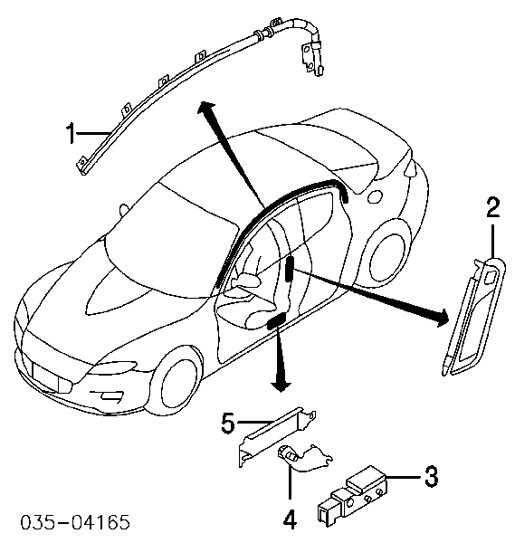 Sensor AIRBAG lateral esquerdo para Mazda 6 (GG)