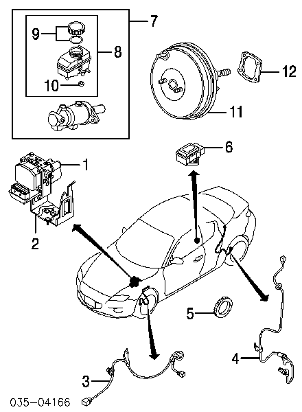 Sensor ABS traseiro esquerdo para Mazda RX-8 (SE)