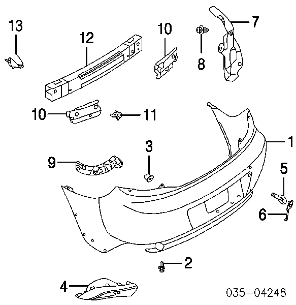 F15150371C Mazda pára-choque traseiro, parte esquerda