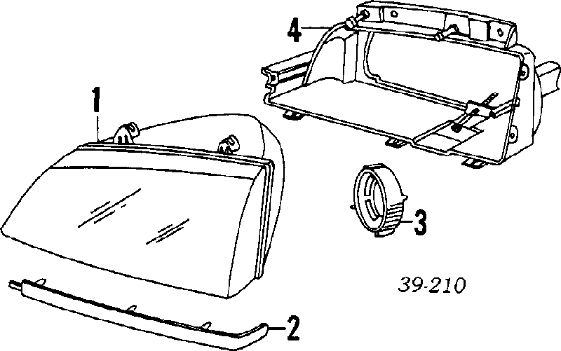 Ресничка (накладка) правой фары на Peugeot 405 I 