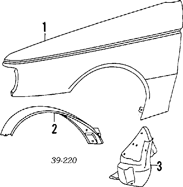 Подкрылок крыла переднего правый задний на Peugeot 405 I 