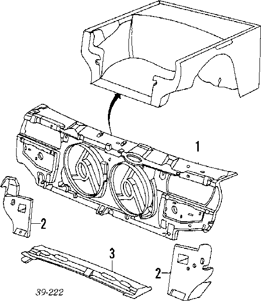 Suporte direito do radiador (painel de montagem de fixação das luzes) para Peugeot 405 (4B)