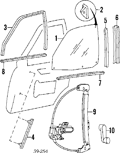 Guia de vidro de quadro da porta traseira esquerda para Peugeot 405 (4E)