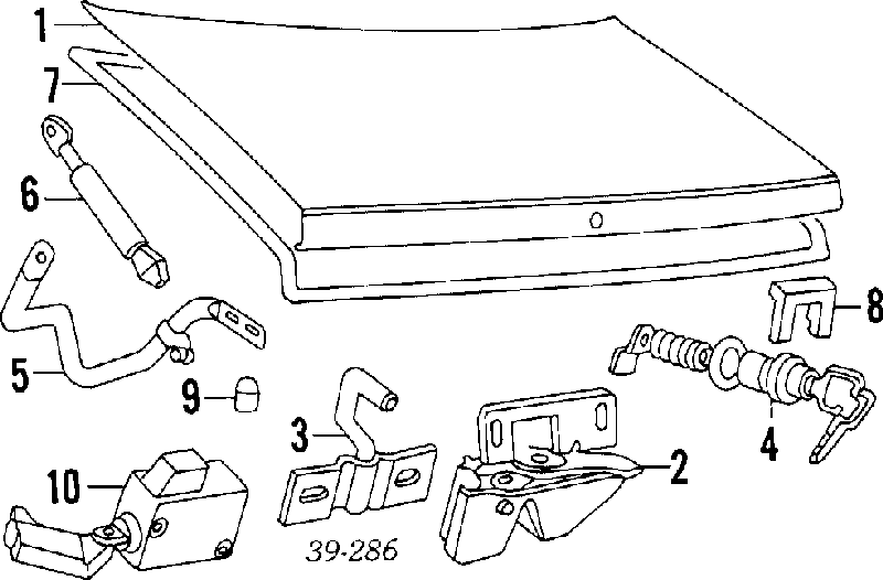 862212 Peugeot/Citroen amortecedor de tampa de porta-malas (de 3ª/5ª porta traseira)