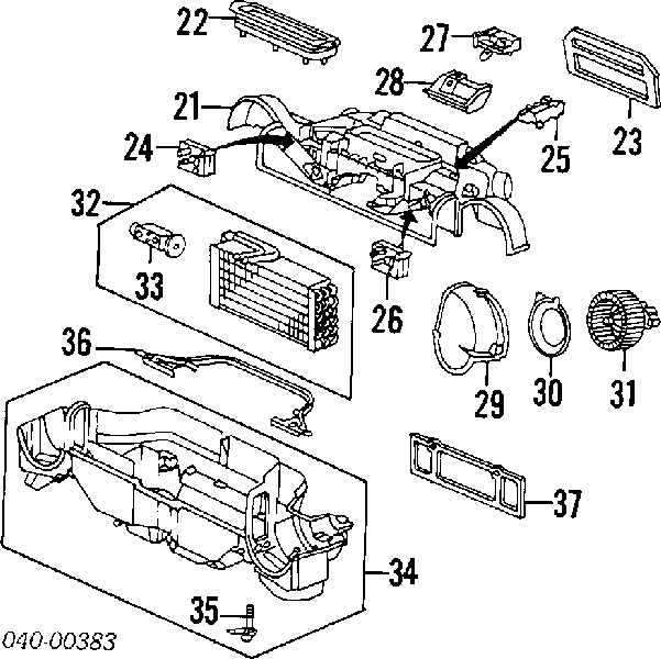 96457390100 Porsche Радиатор отопителя салона