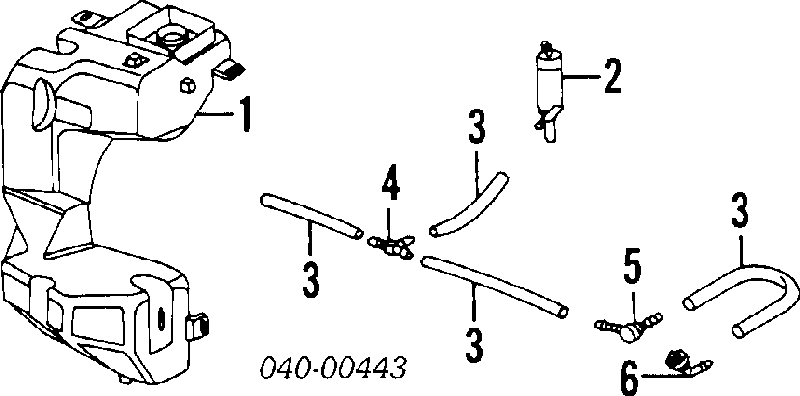 União em T do sistema de lavador de pára-brisas para Audi 90 (81, 85, B2)