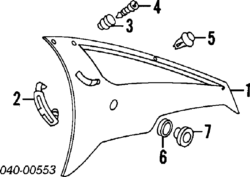Cápsula (prendedor) de fixação de revestimento da porta para Audi 90 (89, 89Q, 8A, B3)