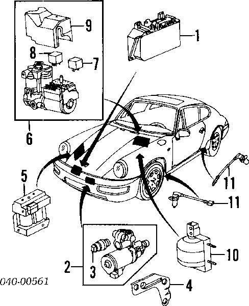 Sensor ABS traseiro para Porsche 944 