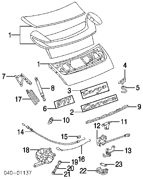 99651255103 Porsche amortecedor de tampa de porta-malas (de 3ª/5ª porta traseira)