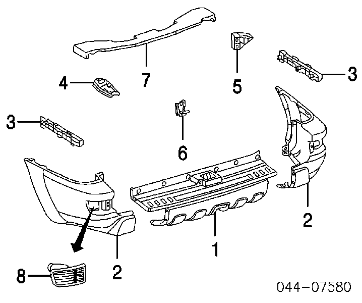 Retrorrefletor (refletor) do pára-choque traseiro esquerdo para Toyota 4Runner (GRN21, UZN21)