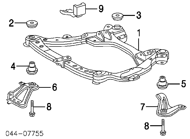 Балка передней подвески (подрамник) на Toyota Sienna L2