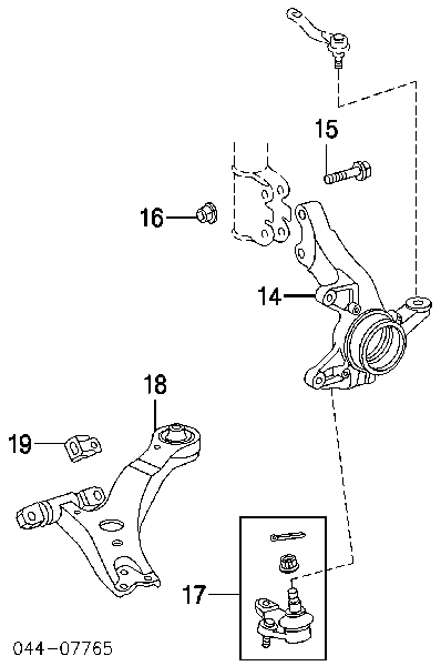 Porca de fixação de amortecedor para Toyota Avensis (T25)
