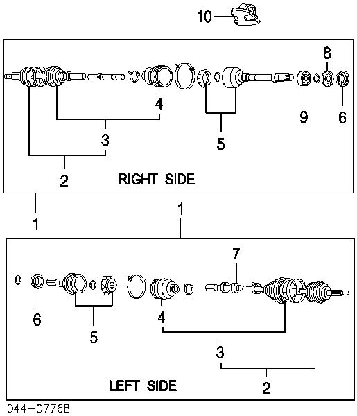 Bota de proteção interna esquerda de junta homocinética do semieixo dianteiro para Lexus RX (U3)