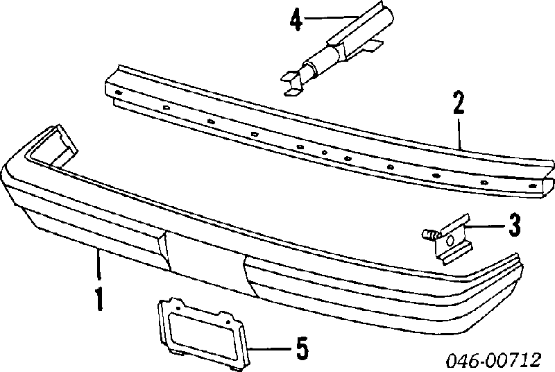 Consola externa do pára-choque traseiro para Volkswagen Passat (B3, B4, 3A5, 351)