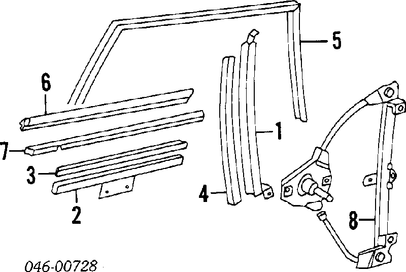 Mecanismo de acionamento de vidro da porta traseira esquerda para Volkswagen Jetta (19E)