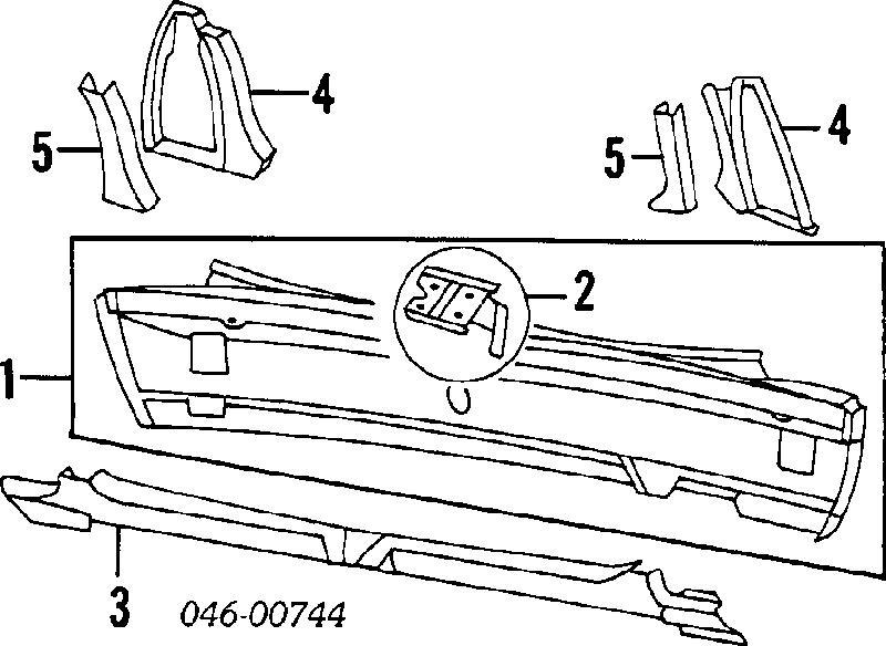 Painel traseiro da seção de bagagem para Volkswagen Passat (B2, 32B)