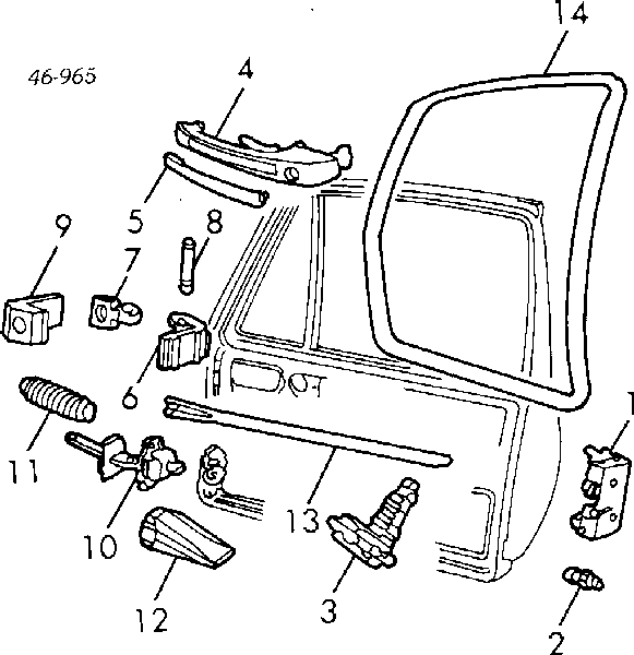 Trinco de fecho da porta dianteira para Audi 80 (81, 85, B2)