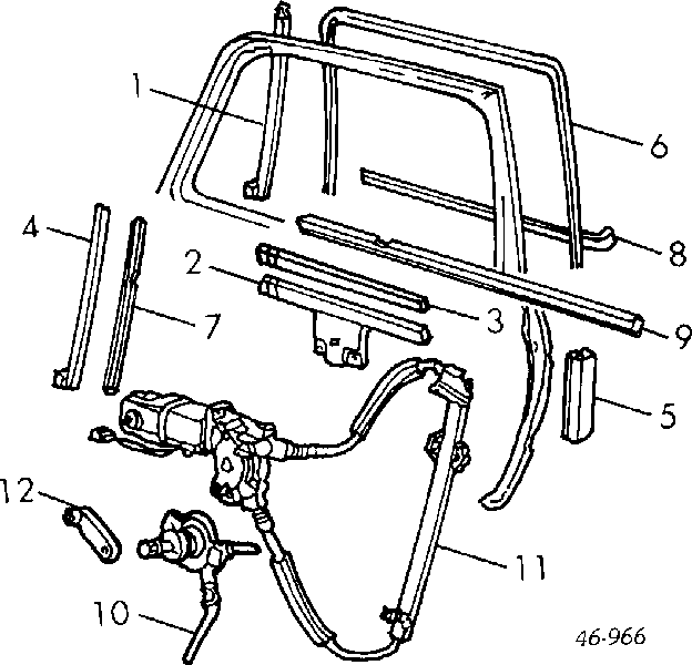 FD107W023 Prasco mecanismo de acionamento de vidro da porta dianteira direita