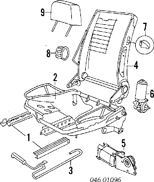 Puxador de regulação de encosto do assento para Volkswagen Passat (B3, B4, 3A2, 351)