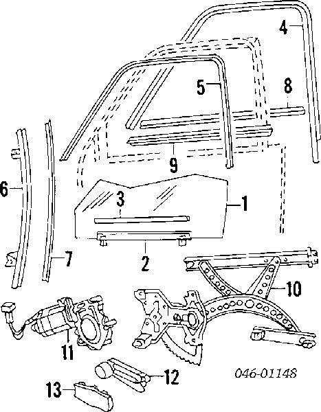 Мотор стеклоподъемника двери передней правой на Volkswagen Passat B3, B4, 3A2, 351