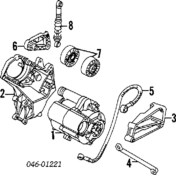 Amortecedor de reguladora de tensão da correia de transmissão para Volkswagen Passat (B3, B4, 3A5, 351)
