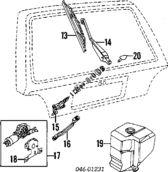 Trapézio de limpador pára-brisas Volkswagen Golf 2 19E, 1G1