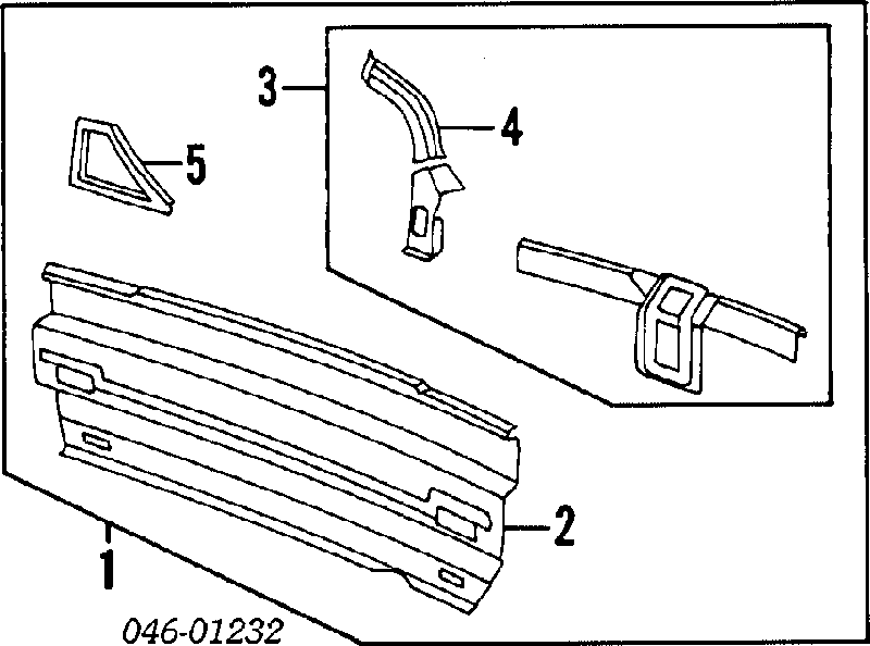 Painel traseiro da seção de bagagem para Volkswagen Golf (19E)