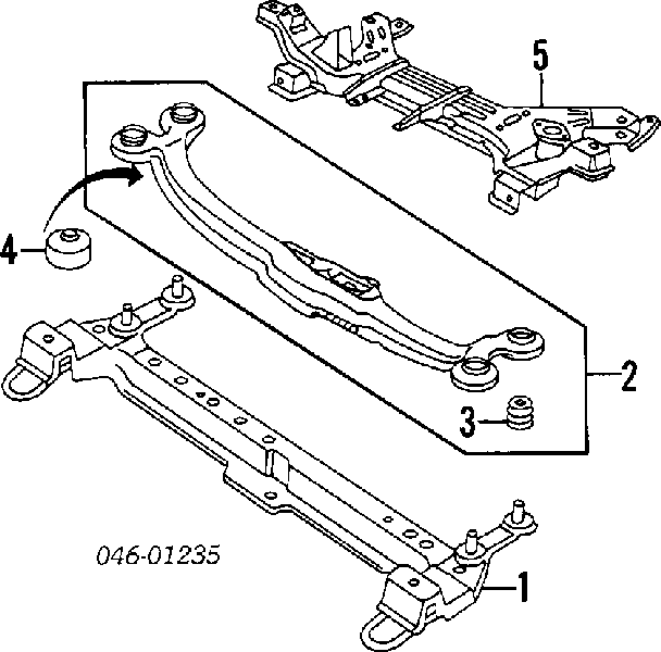 Viga de suspensão dianteira (plataforma veicular) para Volkswagen Passat (B3, B4, 3A5, 351)