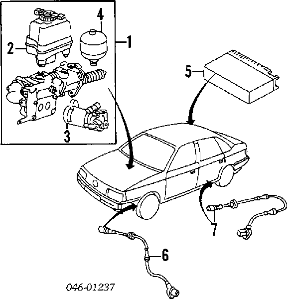 Unidade hidráulico de controlo ABS para Volkswagen Golf (19E)