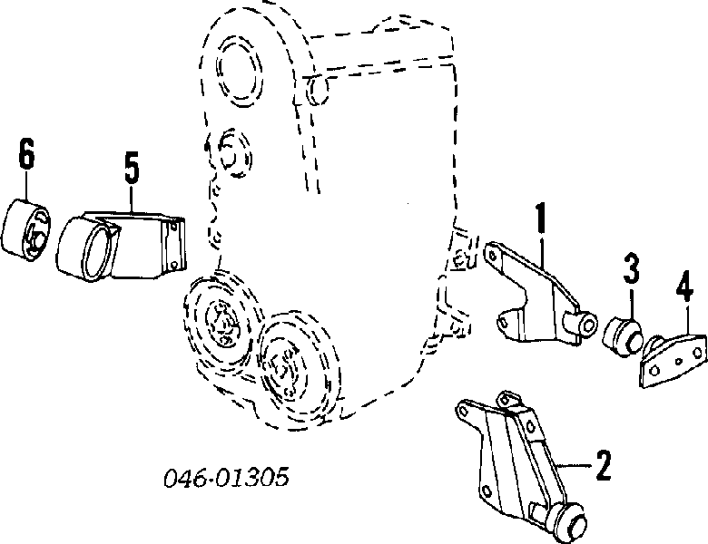 Кронштейн подушки (опоры) двигателя левой на Volkswagen Jetta I 