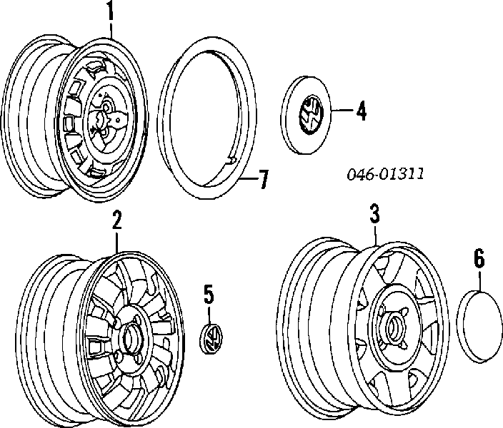 Coberta de disco de roda para Volkswagen Golf (19E)