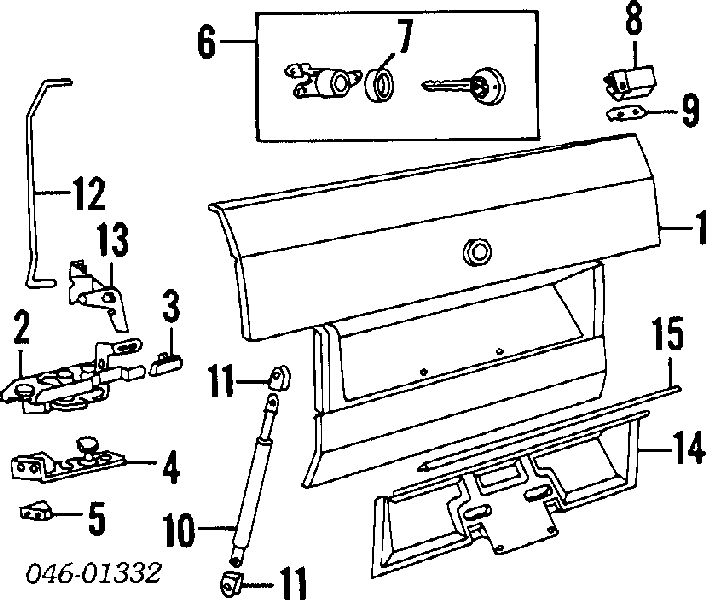 Амортизатор багажника 155827550B VAG