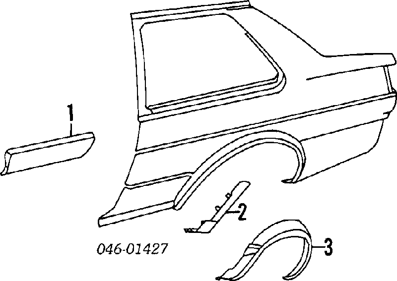 Expansor esquerdo (placa sobreposta) de arco do pára-lama traseiro para Volkswagen Golf (19E)