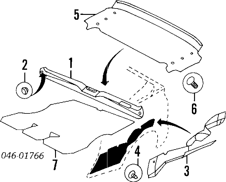 Cápsula (prendedor) de isolador térmico da capota para Ford Mondeo (B5Y)