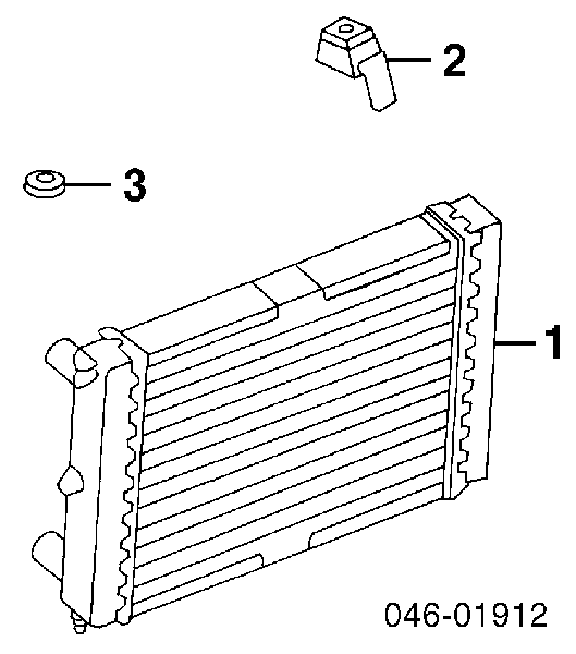 Coxim superior de fixação do radiador para Volkswagen Passat (B3, B4, 3A5, 351)