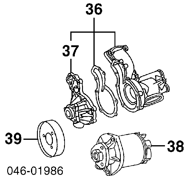 Polia da bomba de água para Volkswagen Passat (B3, B4, 3A5, 351)
