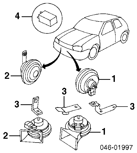 Sino sonoro de sinalização para Volkswagen Passat (B3, B4, 3A5, 351)