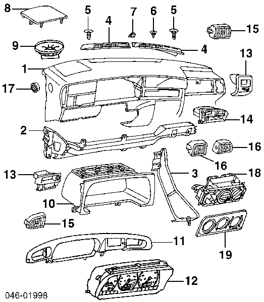 Unidade de controlo dos modos de aquecimento/condicionamento para Volkswagen Golf (1H1)