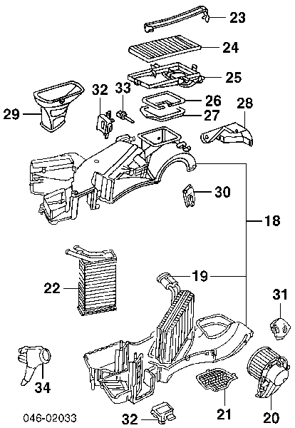 Acionamento de comporta de forno para Volkswagen Passat (B5, 3B3)